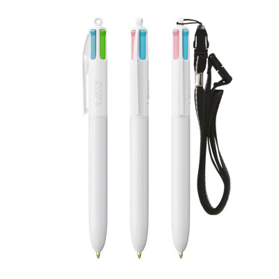 BIC® 4 Colours Fashion ballpen + Lanyard
